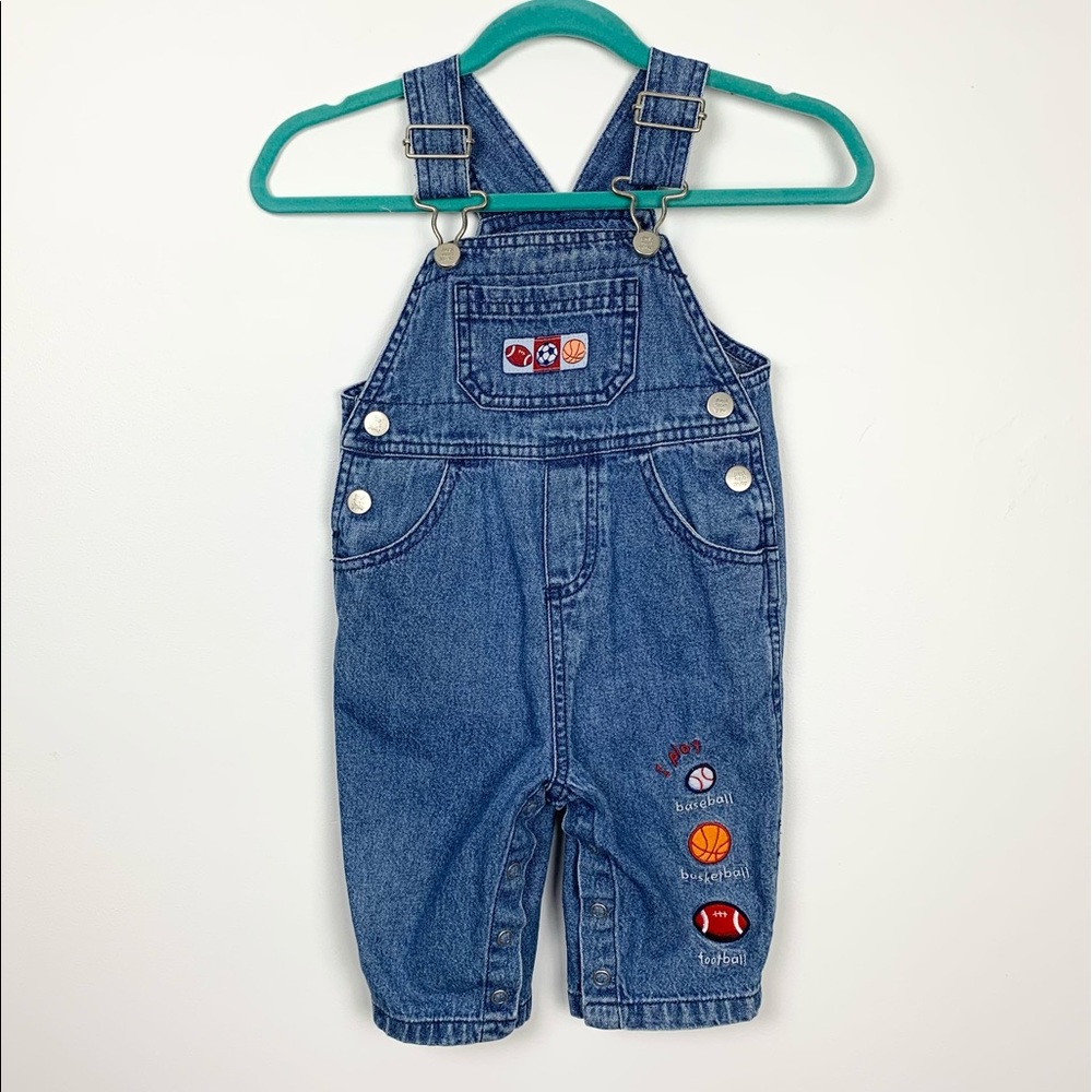 Carter's Sports 100% Cotton Denim Overalls 9M